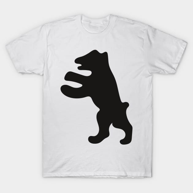 Minimalistic black bear animal silhouette T-Shirt by Creative Art Store